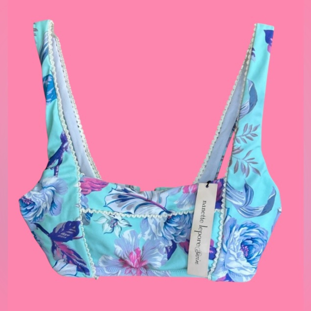 💎 ✨NWT! NANETTE LEPORE! ✨💎 GORGEOUS FLORAL BIKINI TOP! ✨💎 TROPICAL VIBES!!